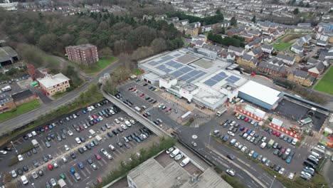 Sainsburys-supermarket-Harlow-Essex-UK-Aerial-dorne-footage-4K