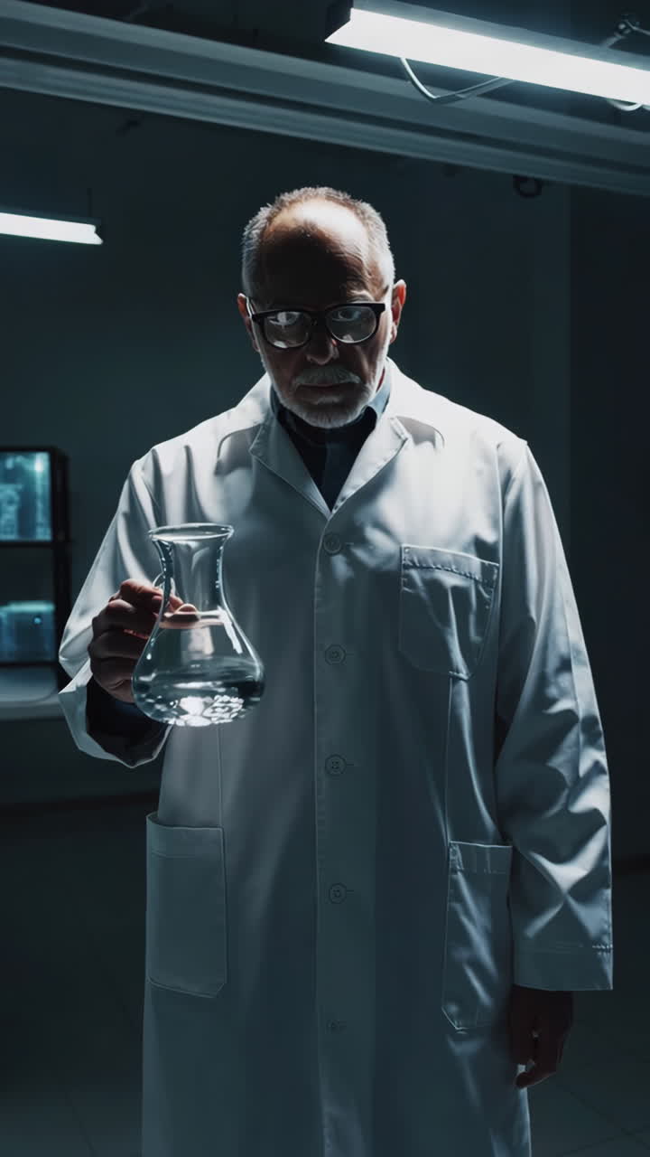 Scientist holding a Beaker in a Laboratory