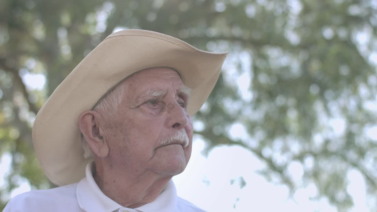 Portrait of an Elderly Man in a Cowboy Hat