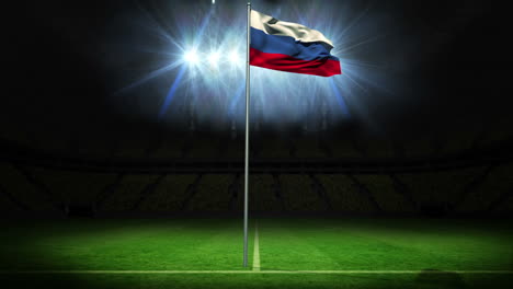 Russia-national-flag-waving-on-flagpole