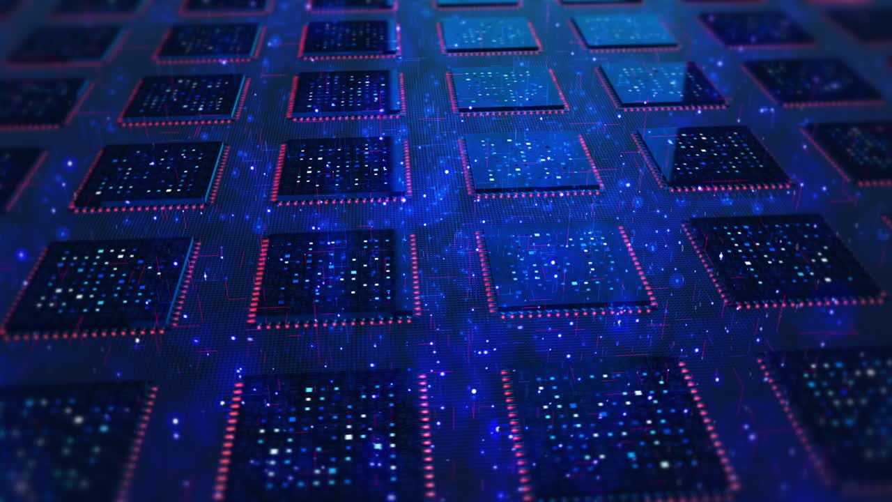 processori multi-computer sulla scheda madre. tecnologia futuristica.