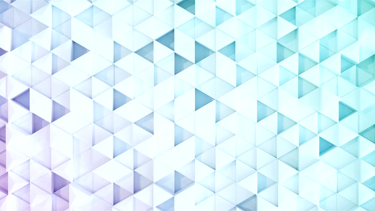 video en bucle de 4k, azulejos triangulares blancos con un patrón sin costuras, fondo de renderización en 3d.