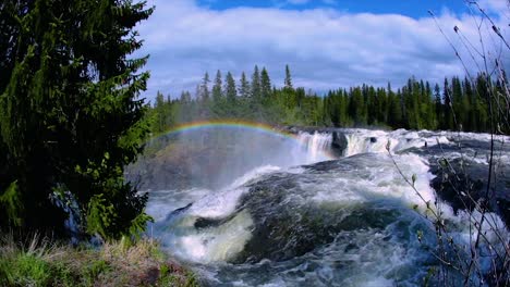 slow motion video ristafallet waterfall in the western part of jamtland is listed as one of the most beautiful waterfalls in sweden.