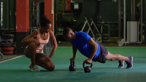 man exercising in a gym