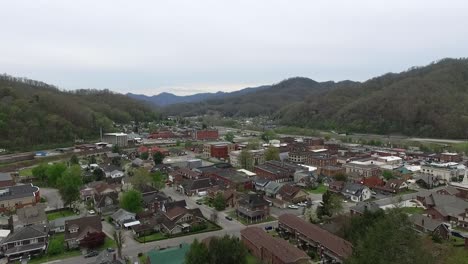 drone shot of harlan county kentucky.