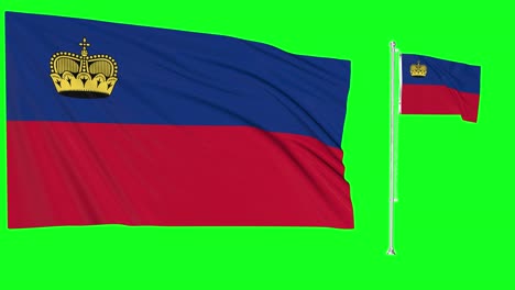 Pantalla-Verde-Que-Agita-La-Bandera-O-El-Asta-De-Bandera-De-Liechtenstein