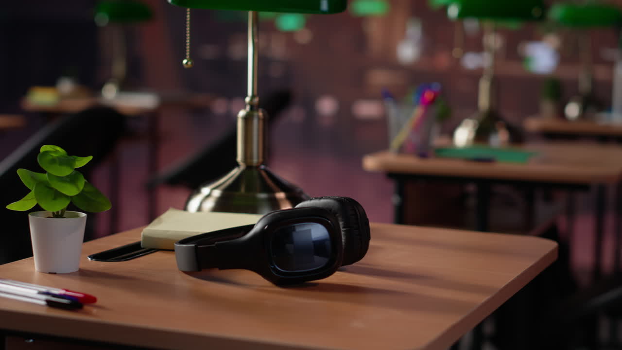 Vertical video empty designated space for academic study or reading in the university campus