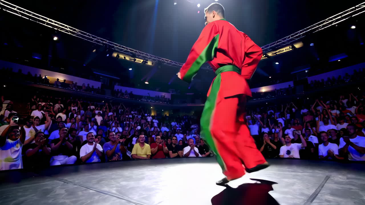 무대에서 무술 공연