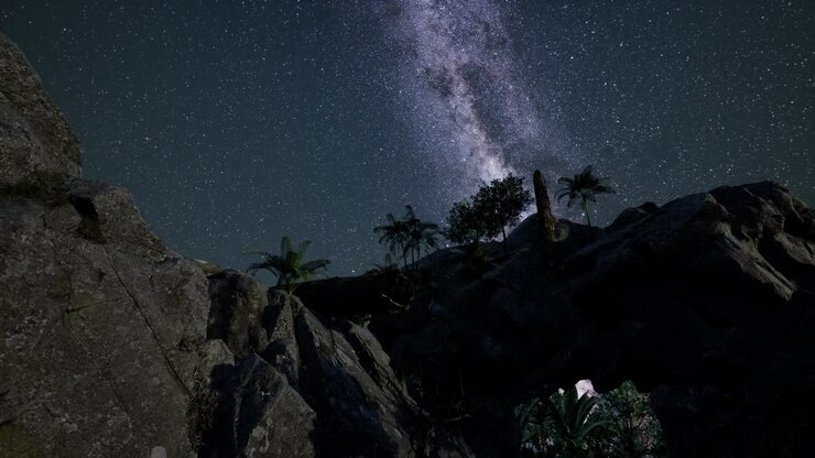 Milky Way Galaxy over Sandstone Canyon Walls