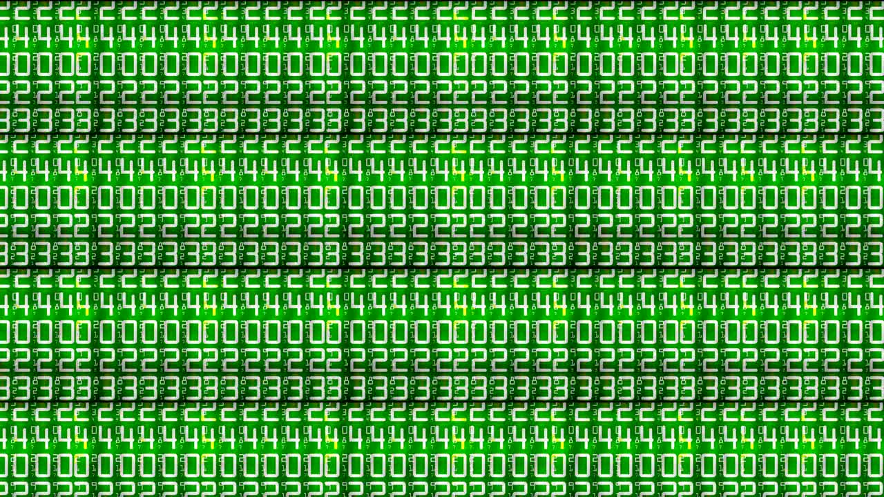 abstract dot glitter sparkle verde código digital binario, bucle sin costuras generado por computadora movimiento abstracto fondo negro, concepto de nueva tecnología