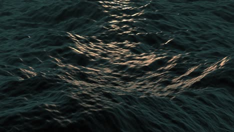 A-Sunset-Reflects-On-Ocean-Waves-(Loop)