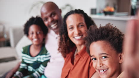 home, face selfie and happy african family love