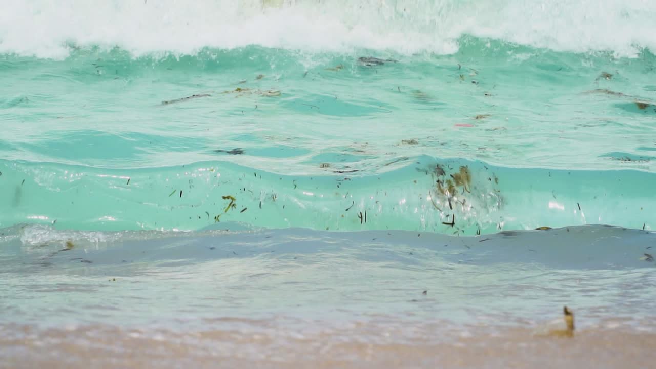 Polluted sea water of Binh Hung beach. Vietnam