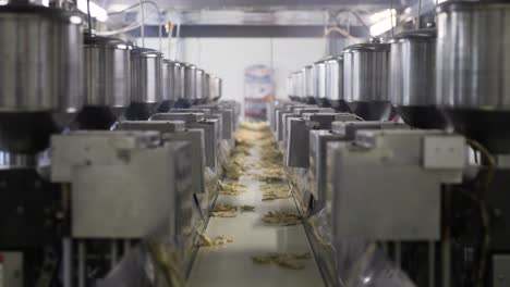 Shot-of-a-moving-conveyor-with-corn-chips