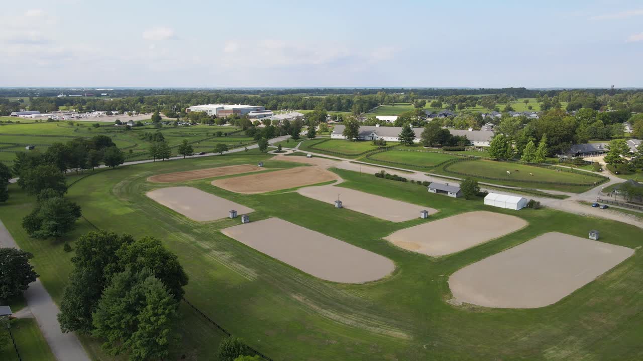 Dressage Complex and Big Barn in Kentucky Horse Park in Lexington, Kentucky, USA
