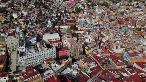 Basilica-De-Guanajuato,-Mexico,-Drone-Shot-4k