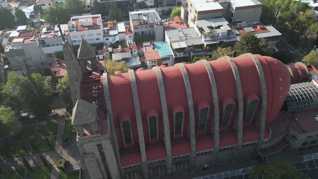 Aerial view of Polanco's cultural attractions, San Agustin church, Mexico City