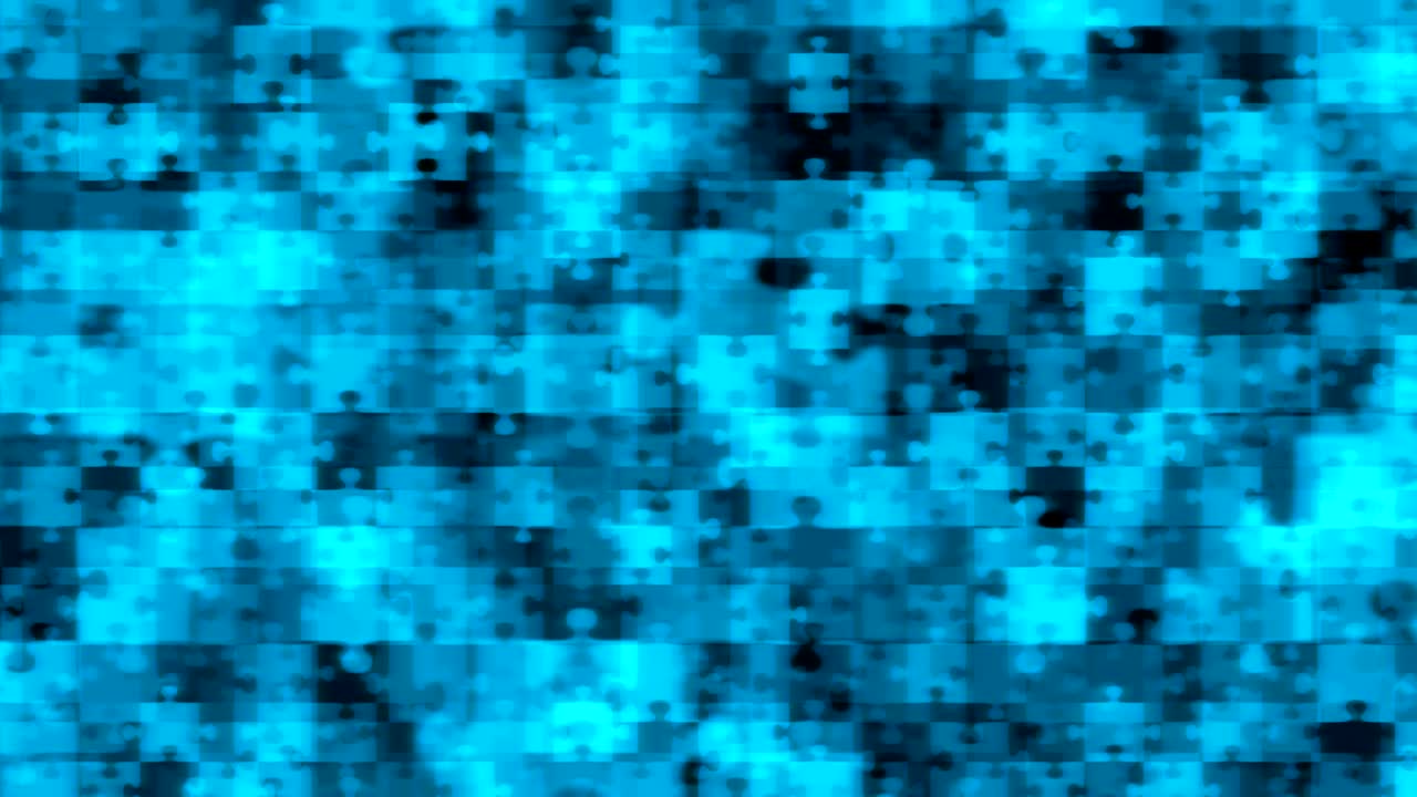 rompecabezas abstractos ilustración de color azul patrón brillante fondo en movimiento, animación de bucle sin costuras 4k