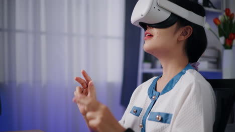 Woman experiencing virtual reality
