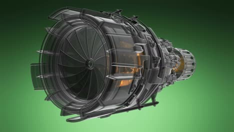 rotate jet engine turbine