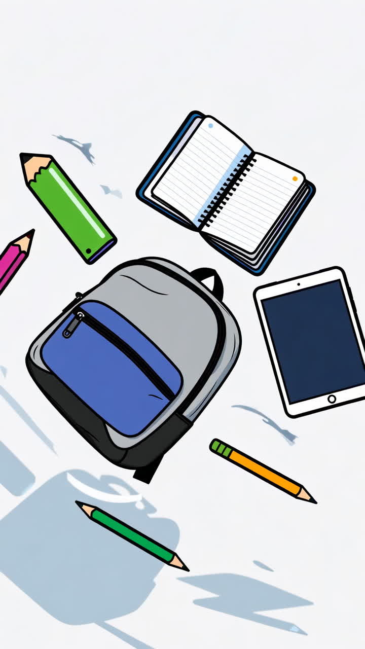School Supplies Flat Lay