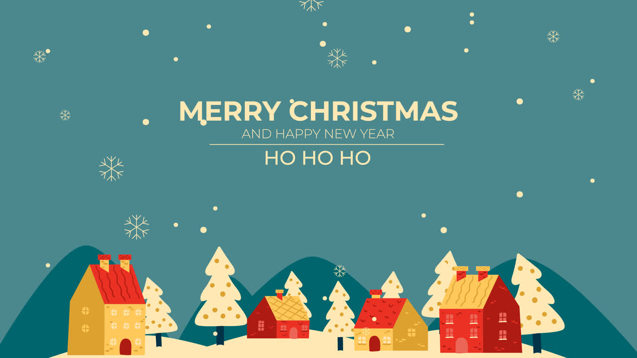 손으로 그린 크리스마스 인스타그램 포스트 컬렉션의 애니메이션