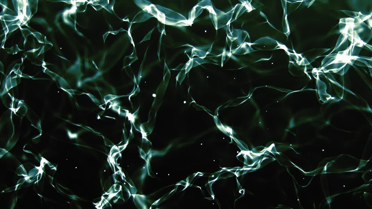 coloridas ondas de humo de luces en movimiento con partículas flotantes