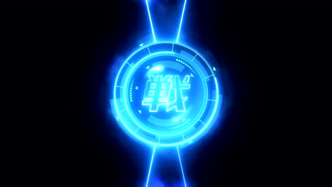 animación de bucle de juego deportivo futurista. versus fondo de lucha de batalla. pantalla de neón de radar. carácter chino "lucha". elemento de letra japonés. control de juego.