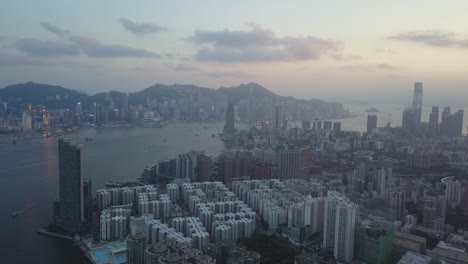 imagen aérea del distrito de kowloon en hong kong
