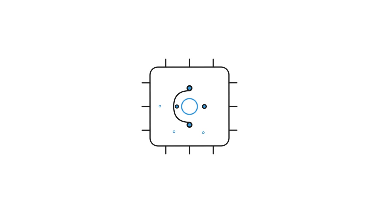 Animated Abstract Geometric Icon with Rotating Elements