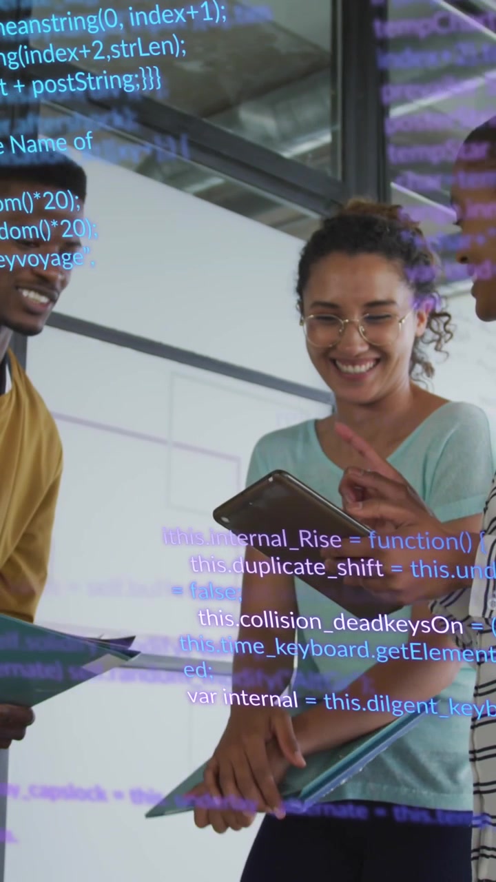 Animation of data processing over diverse group of business people