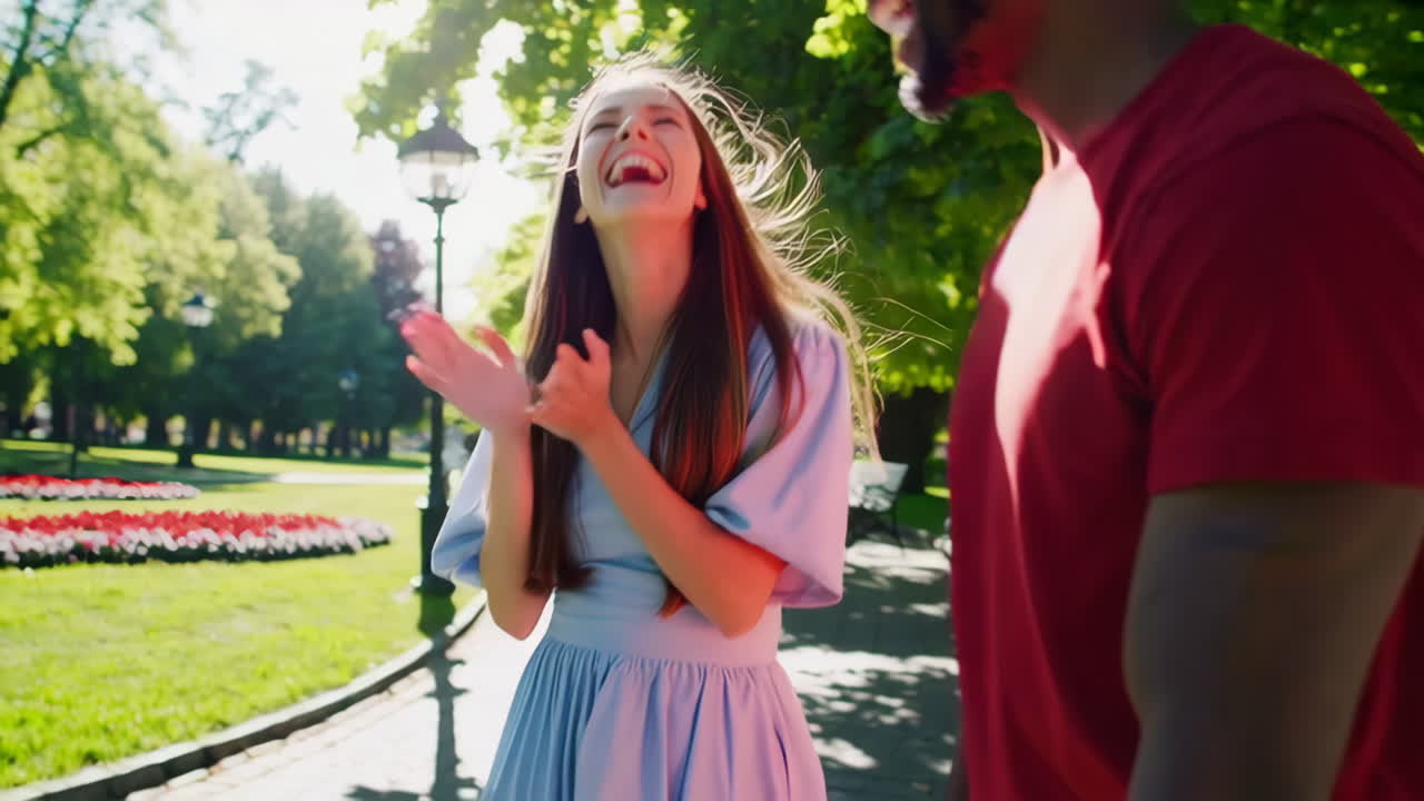 Happy Couple Enjoying Time in the Park