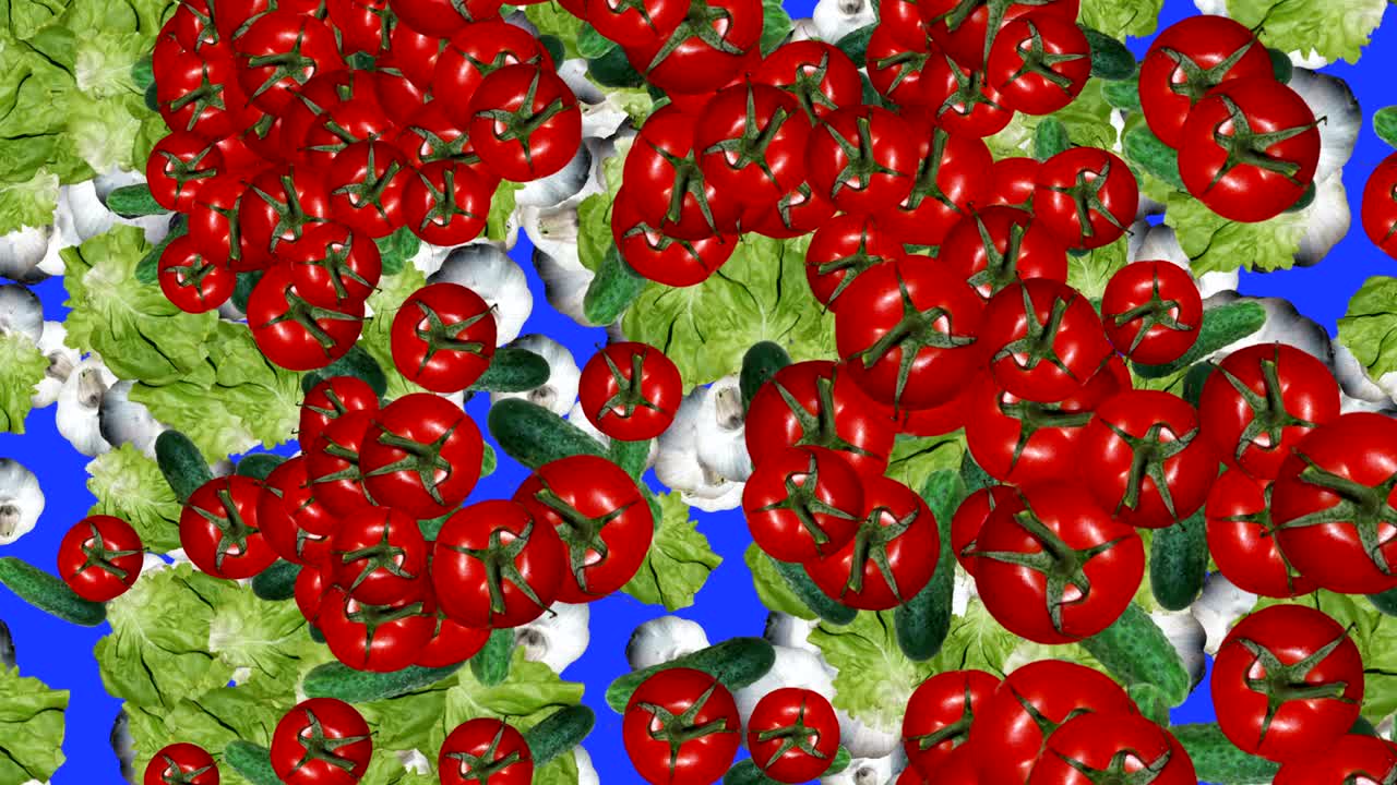 채소가 떨어지는 배경 루프