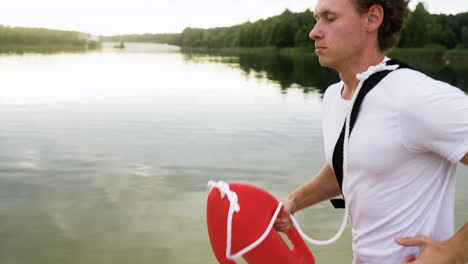 male lifeguard at the beach