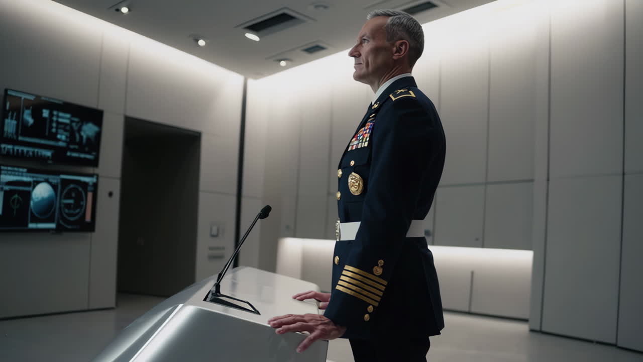 Military General at a Command Center