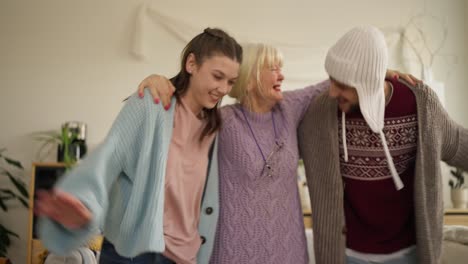 happy family dancing