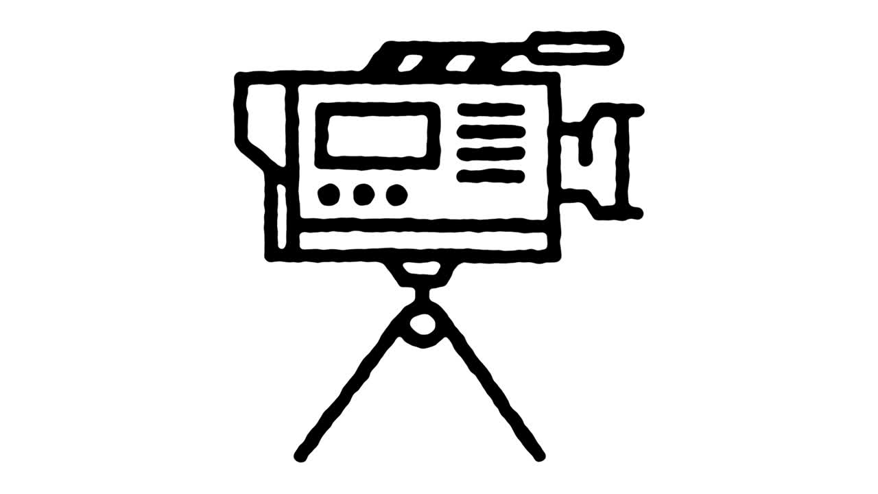 Movie Director Doodle Line Icon Animation