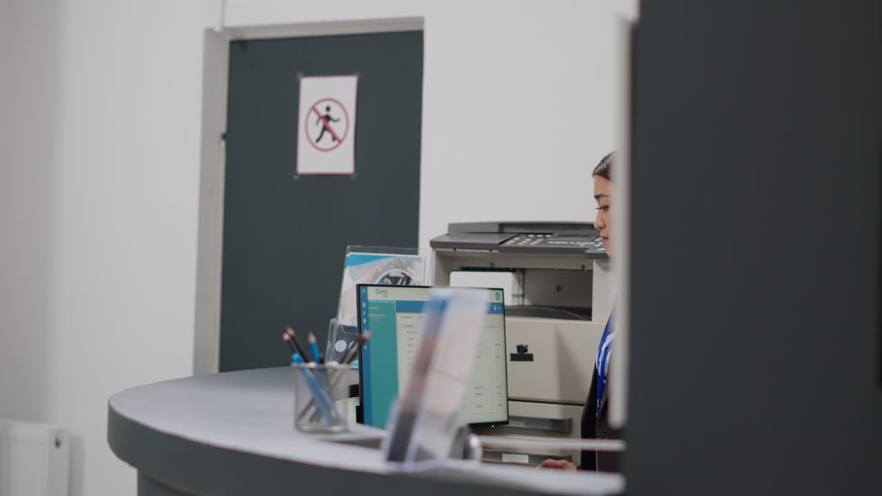 Hospital Reception with Patient