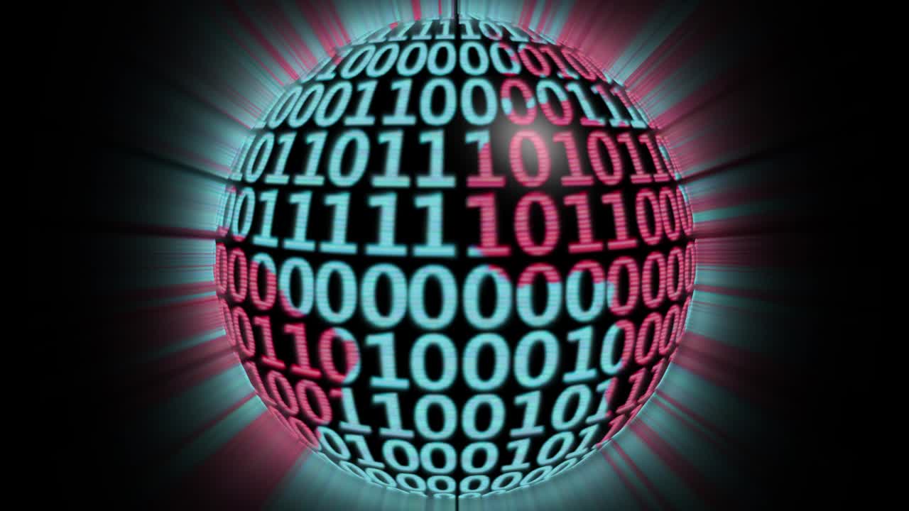 Blue and Red Digital Code Earth