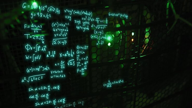 Animation of mathematical equations over server room