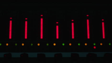 audio mixer with red level indicators