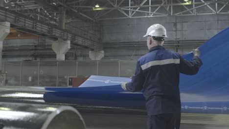 metal pipe and sheet processing in a factory