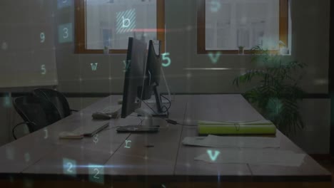 animación de la advertencia de ataque cibernético sobre las computadoras en el escritorio