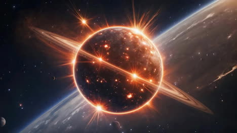 planet experiencing a cosmic energy burst