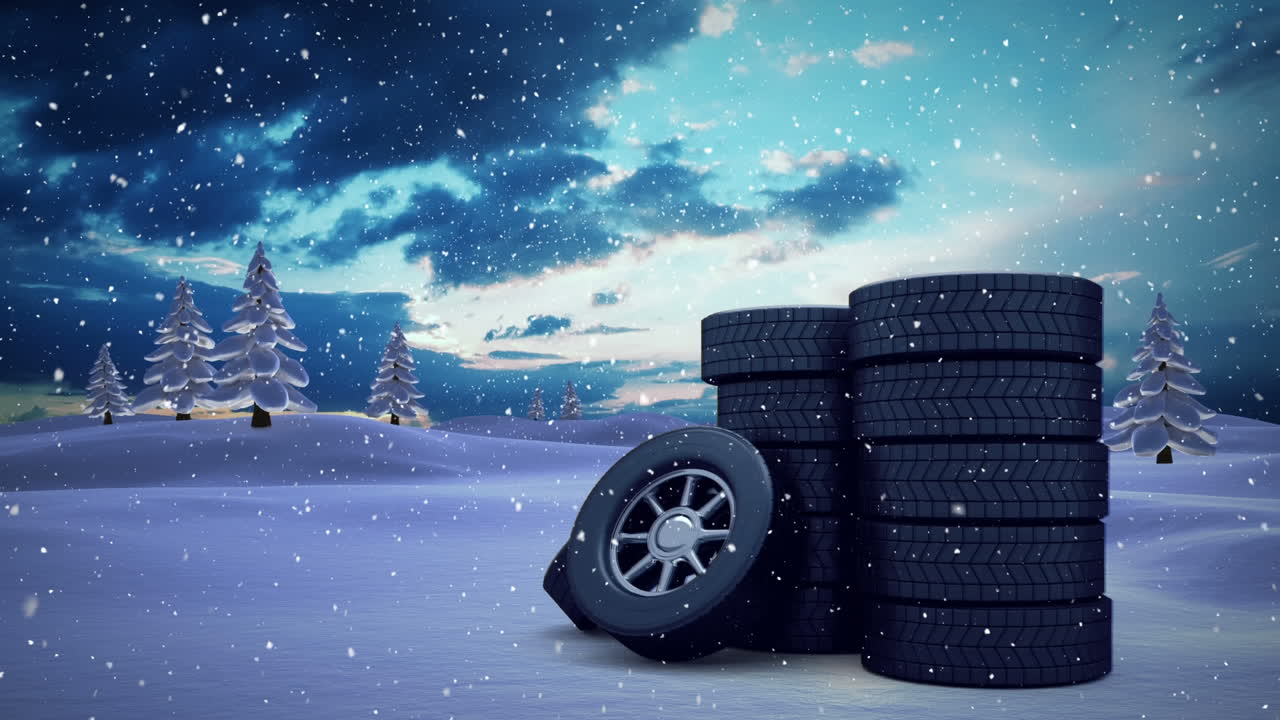 Animated snow with wheels