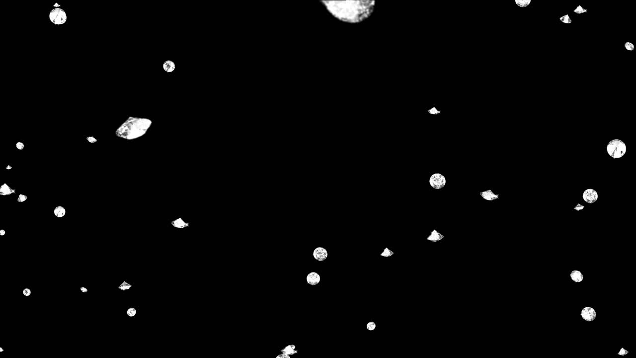 Diamonds Falling on Black and Green Backgrounds