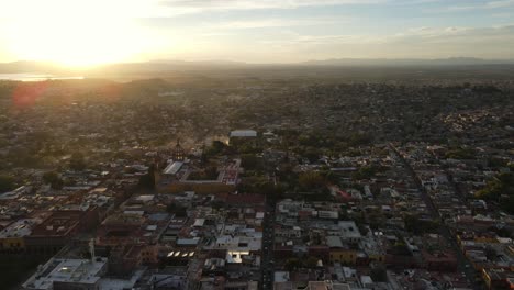 sunset in san miguel de allende shot with drone
