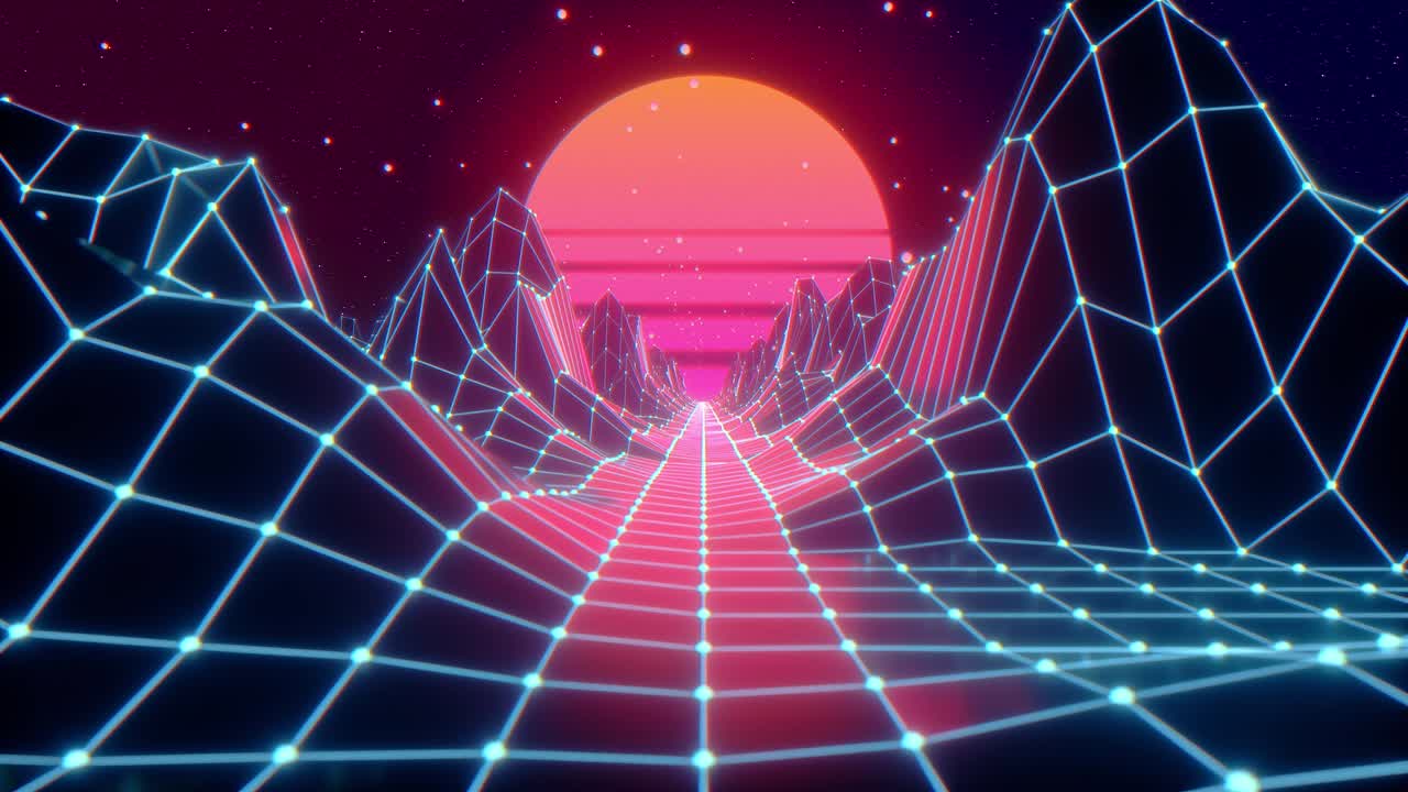 Retro futuristic flight in space