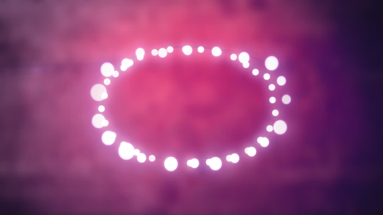 Oval luminoso de pisca-pisca em fundo rosa