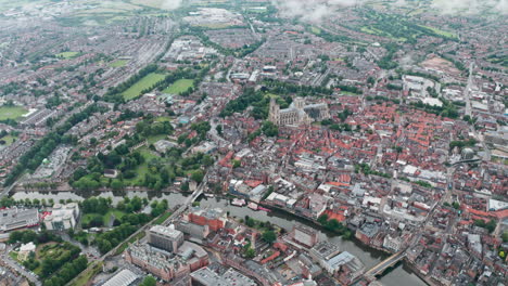 High-dolly-forward-drone-shot-over-York-City-centre